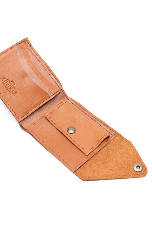 AMERICAN WALLET WITH CLASP | CAMEL