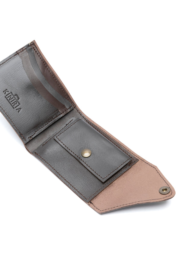 AMERICAN WALLET WITH CLASP | CHOCOLATE