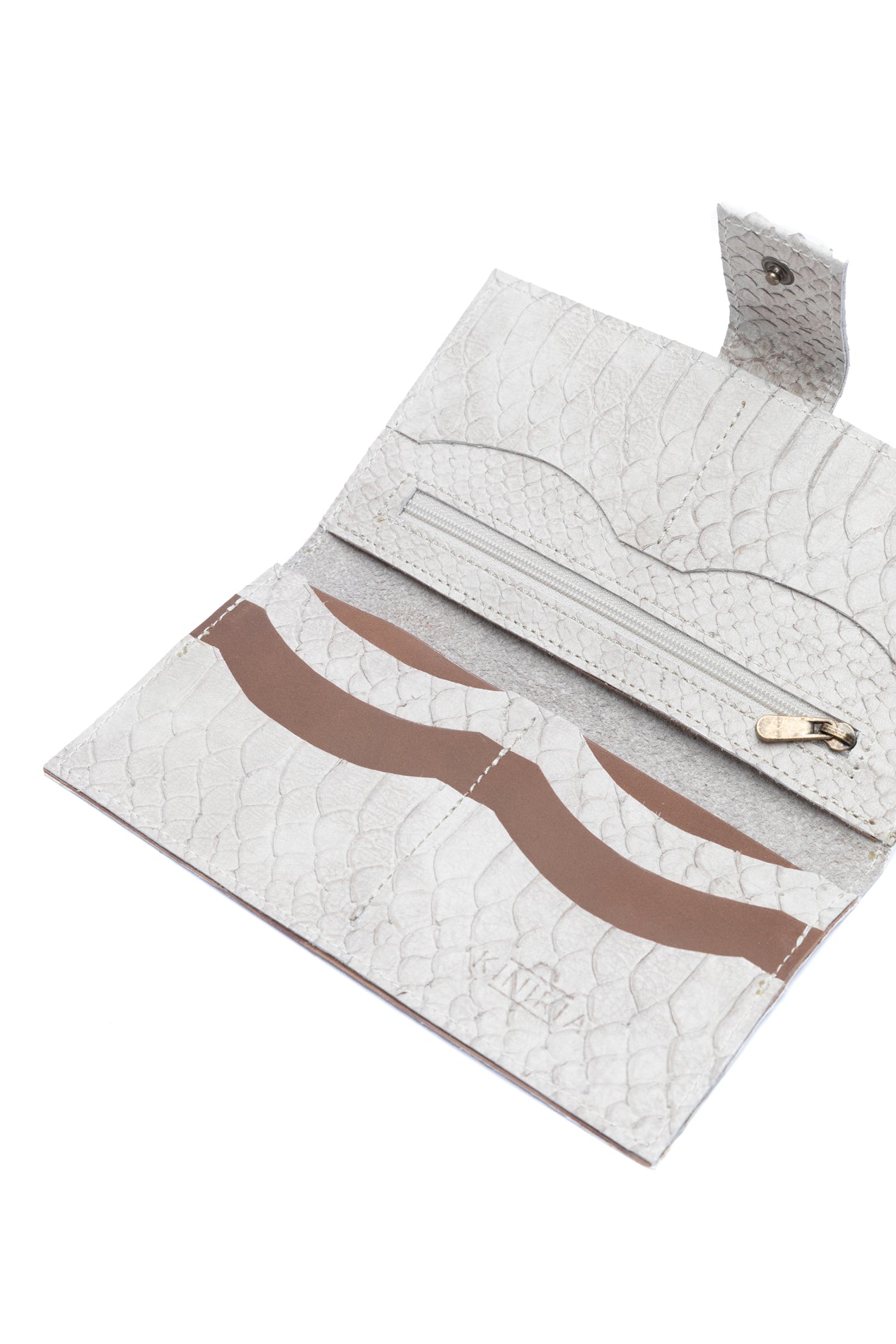 CARTERA GRANDE | Serpiente beige - Kiniria